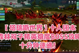 【塔瑞斯世界】十人团本森林双子精英难度BOSS攻略，十分钟速通！视频封面