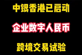 中银香港已启动企业数字人民币跨境交易试验视频封面