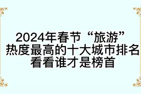 2024年春节“旅游”热度最高的十大城市排名，看看谁才是榜首视频封面