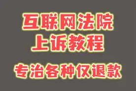 互联网法院上诉教程！专治淘宝、拼多多各种仅退款！视频封面