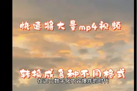 一键操作，快速将大量MP4视频转换成多种不同格式