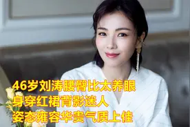 46岁刘涛腰臀比太养眼，身穿紧身红色礼服裙，姿态雍容华贵显气质视频封面
