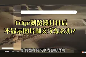 edge浏览器打开后不显示图片和文字怎么办？视频封面