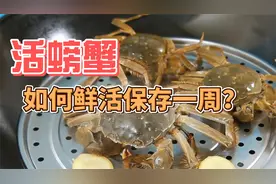 活螃蟹吃不完，放水里养就错了，这样存放一星期，照样鲜活饱满