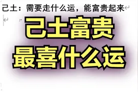 己土：需要走什么运，能富贵起来视频封面