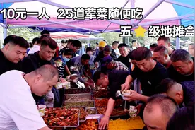 合肥大姐卖盒饭，10元一人，25个荤菜随便吃，号称是五星级盒饭摊视频封面