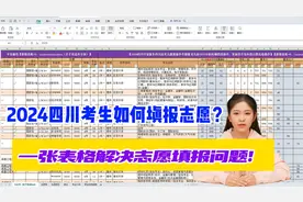 2024四川考生别错过！一张表格搞定志愿填报大难题！视频封面