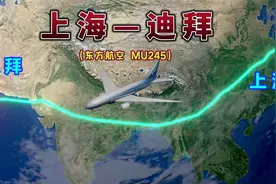上海飞往阿联酋迪拜，6460公里，飞行8小时45分钟，飞越7个国家视频封面