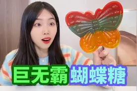 制作巨无霸彩虹蝴蝶棒棒糖，融化300多颗小糖果，成品太好看了