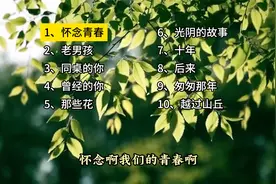 十首关于怀念青春的歌【附歌词】，怀念啊我们的青春啊