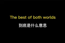 the best of both worlds到底是什么意思？