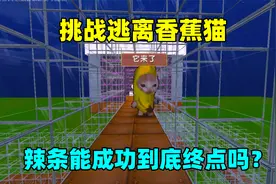 迷你世界：挑战逃离香蕉猫！他有核弹，辣条能成功到达终点吗？视频封面