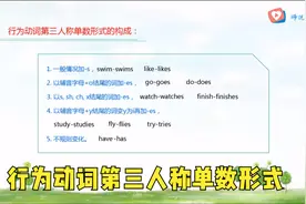 英语语法，学习一般现在时，行为动词第三人称单数形式的构成视频封面