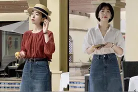 夏季半裙摆脱“内卷”，三个风格遮肉显瘦，搭T恤、背心都好看图片