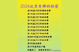 2024北京车牌的秘密，不知道的，收藏起来看看。图片