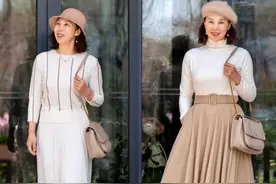 65岁的微胖女人尽量多穿半身裙，学这位奶奶的穿搭，优雅又显瘦图片