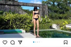 韩流女星晒泳装照大秀魔鬼身材，坦然露出纹身秀出自己喜欢的风格图片