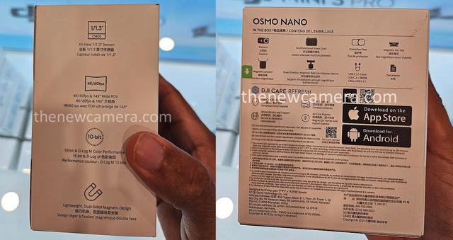 大疆Osmo Nano运动相机包装曝光：1/1.3英寸CMOS传感器