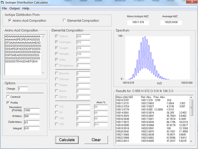 如何计算氨基序列、小分子的分子量及同位素分布