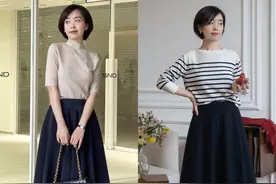 “半身裙”很百搭，但要搭对了“上衣”才更优雅有女人味，真好看图片