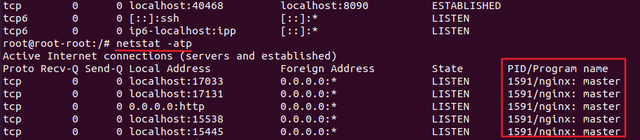 linux下查看网络连接、进程、服务