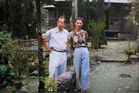 张学良和赵一荻被幽禁真实彩照，35岁赵一荻面容姣好，风韵犹存图片