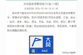 徐州气象发布大风蓝色预警！图片