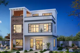 10×10米二层半现代别墅，30平客餐区+大卧室+大露台，实用舒适图片