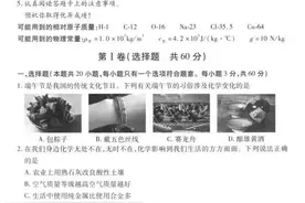 武汉部分名校2022-2023学年度3月九年级学情调研考试物理 化学试卷图片