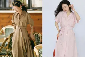 突然火了一件裙子，叫“衬衣裙”，优雅且高级，适合上班族女人图片