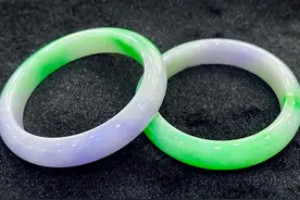 翡翠皇家色！紫罗兰春带彩平安镯图片