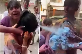 日本女游客印度旅游，突然被一群印度男子包围，当街就被侵犯图片