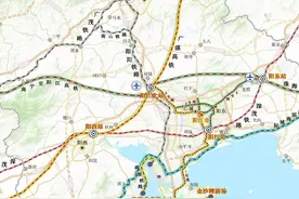 广东省阳江市规划中阳江北站至海陵岛轨道交通的线路走向图片