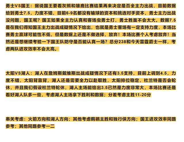 竞彩篮球推荐：NBA扫盘，热火vs奇才，心水串关