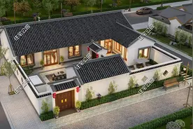 河南农村自建20×20米中式一层合院，主副独立，满足两代人居住图片