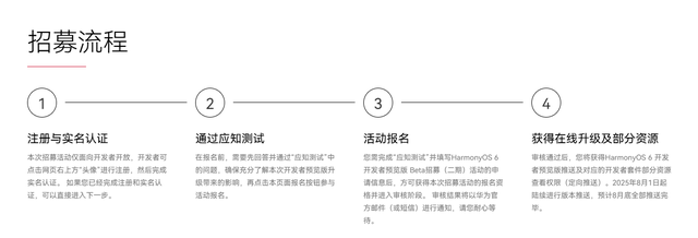 华为鸿蒙HarmonyOS 6开发者预览版Beta招募（三期）开启