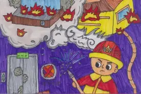 “大手牵小手，共筑安全梦”小学生防灾减灾优秀绘画作品选登图片