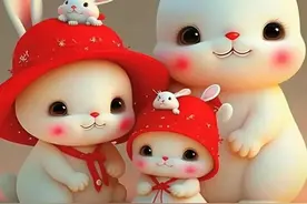 2023新年全家福头像，卡通兔子情侣头像一家三口图片图片