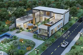 20×23米现代三合院户型，6套卧尊享舒适生活，阳光房惬意又自在图片