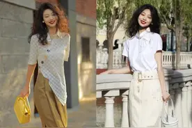 今夏被一种裙子惊艳了，叫做“剪刀裙”！时髦优雅，怎么穿都好看图片