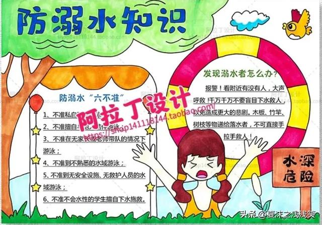 防溺水手抄报精选100张(收藏备用)