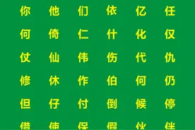 一年级偏旁部首单人旁，单人旁汉字大全，一年级单人旁考试知识点图片
