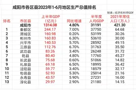 咸阳市各区县2023年上半年GDP排名，彬州市今年会不会超过渭城区?图片