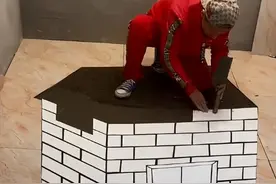 小安哥：工地小伙“花式贴砖”吸粉百万，3D效果堪比“神笔马良”图片