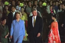 美国总统克林顿访问西安，中美安保人员进行了一场无形的较量图片