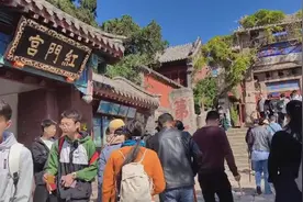 “五一”假期首日，泰山红门登山线路游人如织图片