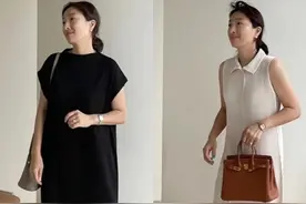 这位韩国中年大姐真会穿：衣不紧身，打扮简约，一看就是时髦人图片