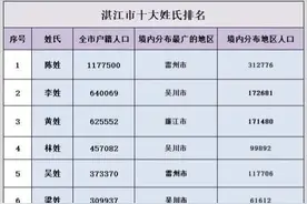 广东湛江市百家，看看姓氏排名，了解你的姓氏文化起源！图片