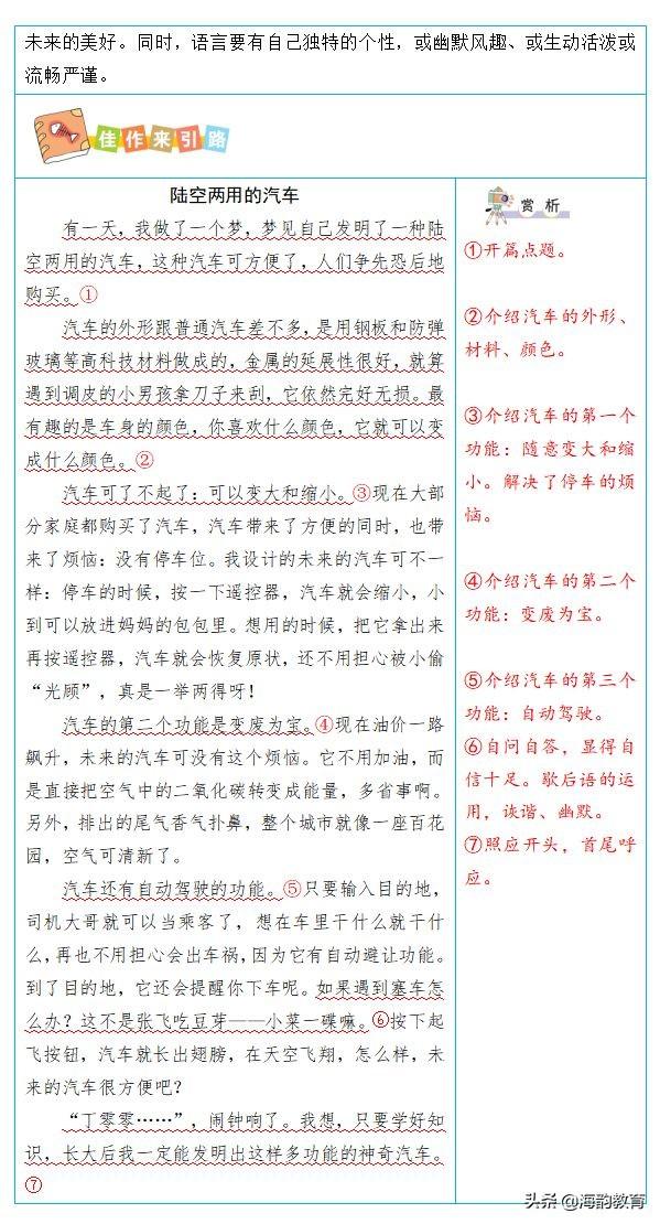 海韵教育丨小学语文四年级（下册）单元同步教材写作指导及范文