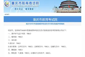 重庆市2023年普通高等学校招生艺术类校考资格线发布图片